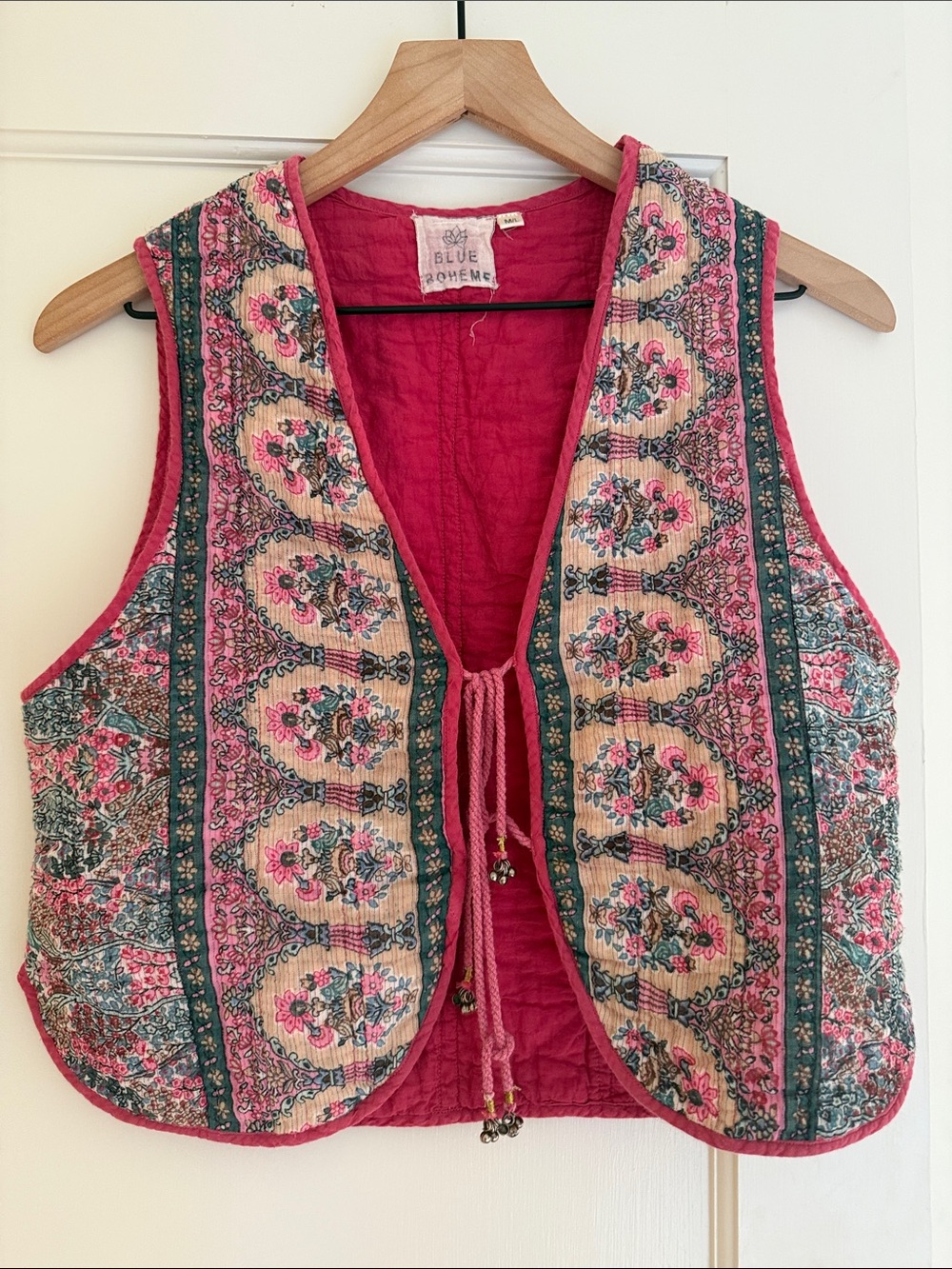 Women’s Pink Floral Quilted Tank Vest by Blue Boheme